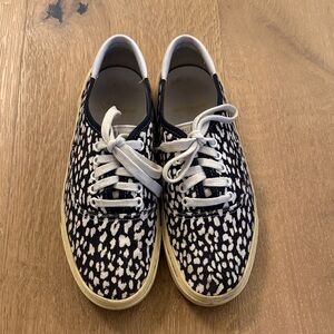 Saint Laurent Black and White Animal Patterned Sneakers